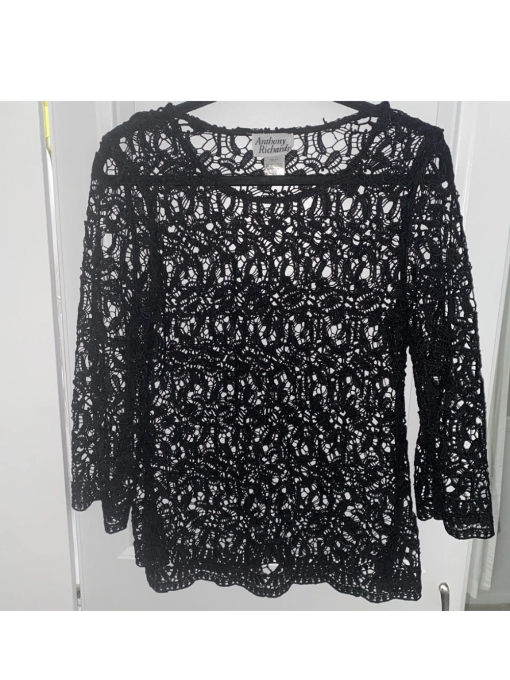 Anthony Richards Vintage MP Medium Petite Lace Top Shirt Black